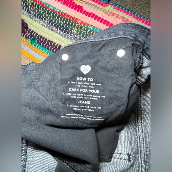 Madewell Relaxed Denim Shorts Faded Black Color Raw Hem - Picture 5 of 11